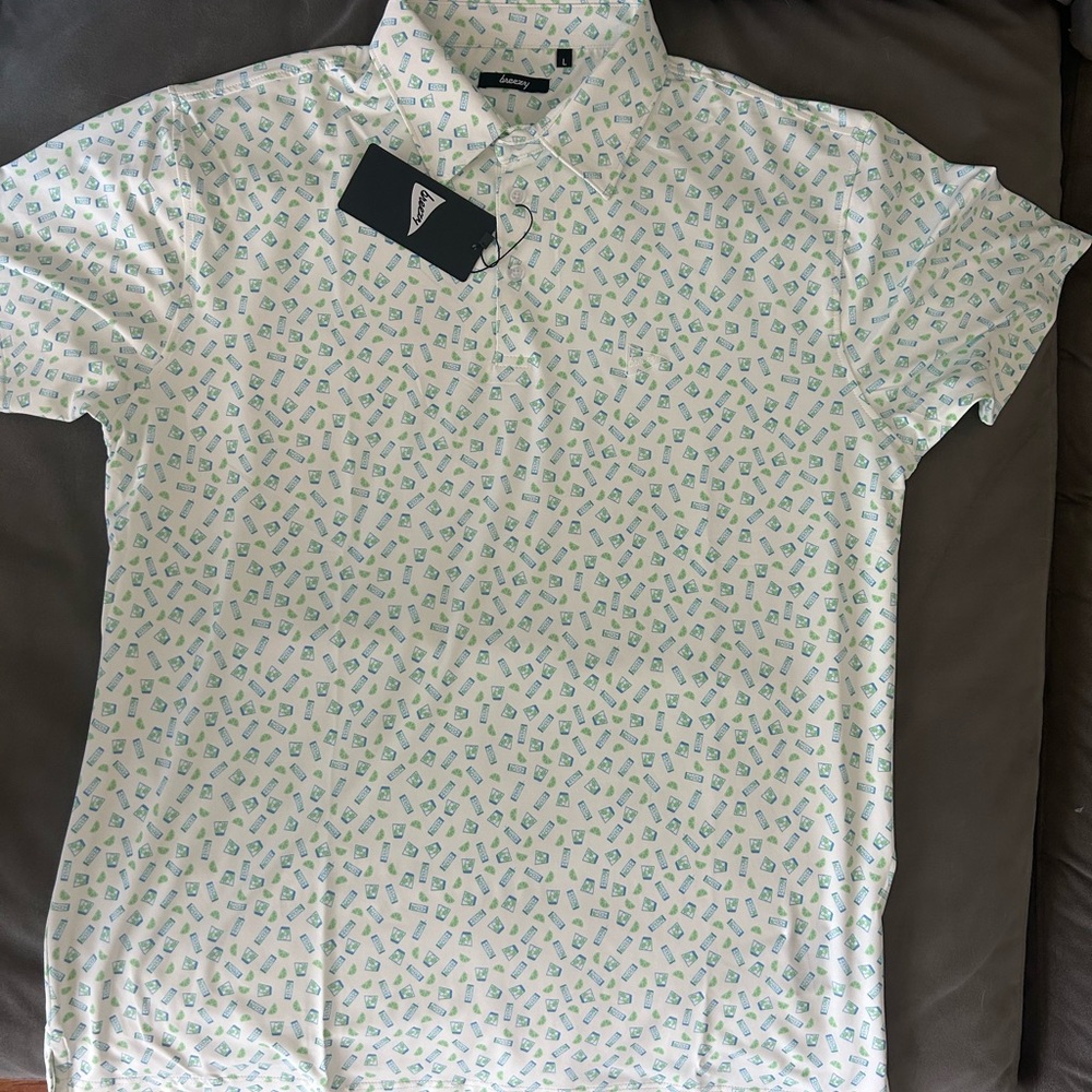 Mojito pattern mens golf polo new with tags